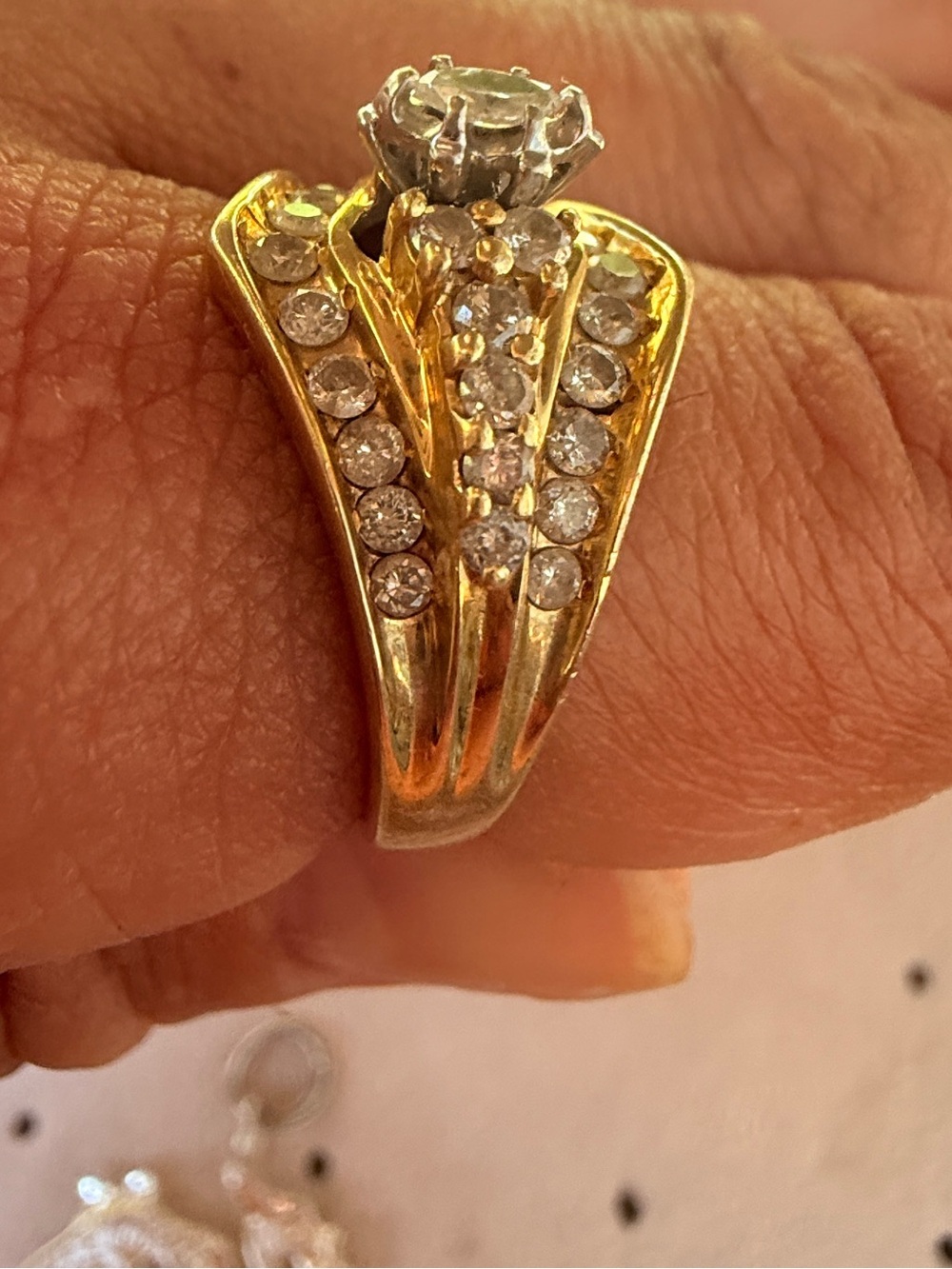 Rare VINTAGE 14K Gold Natural Diamond 1.15 ctw (approx) Sz8 - Picture 11 of 17